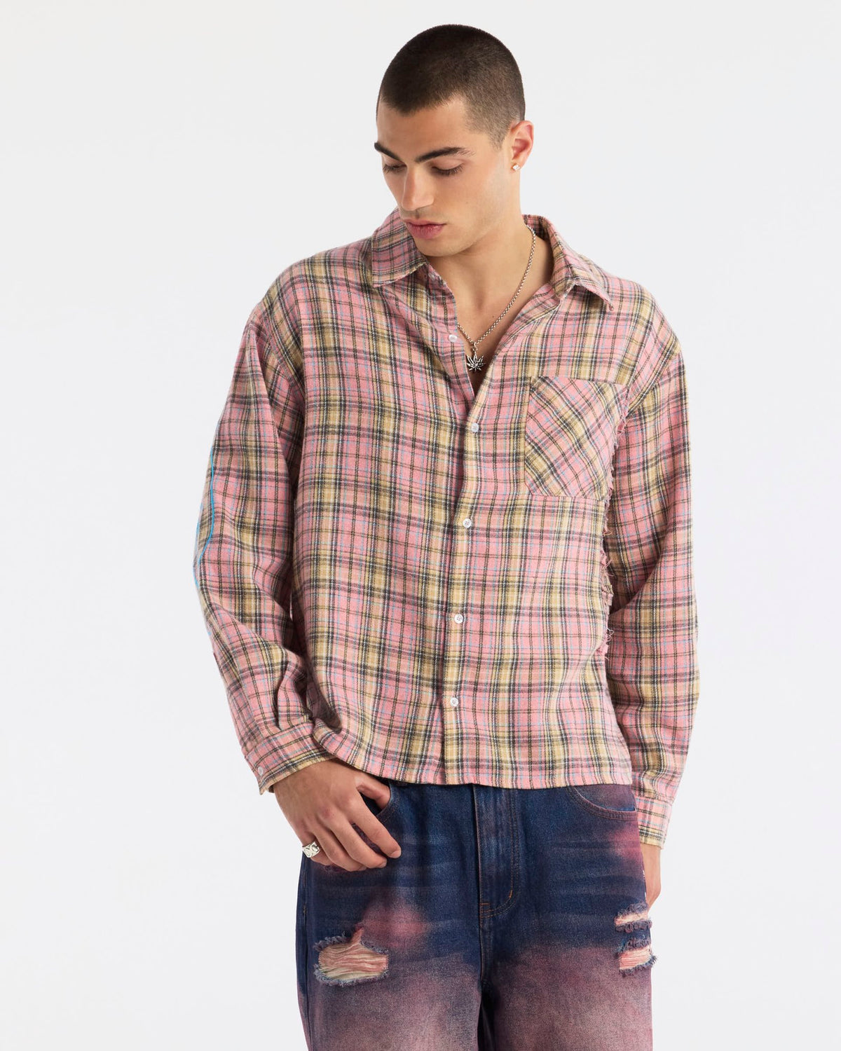 GLEENWOOD PLAID TARTAN SHIRT PINK - Cold Culture