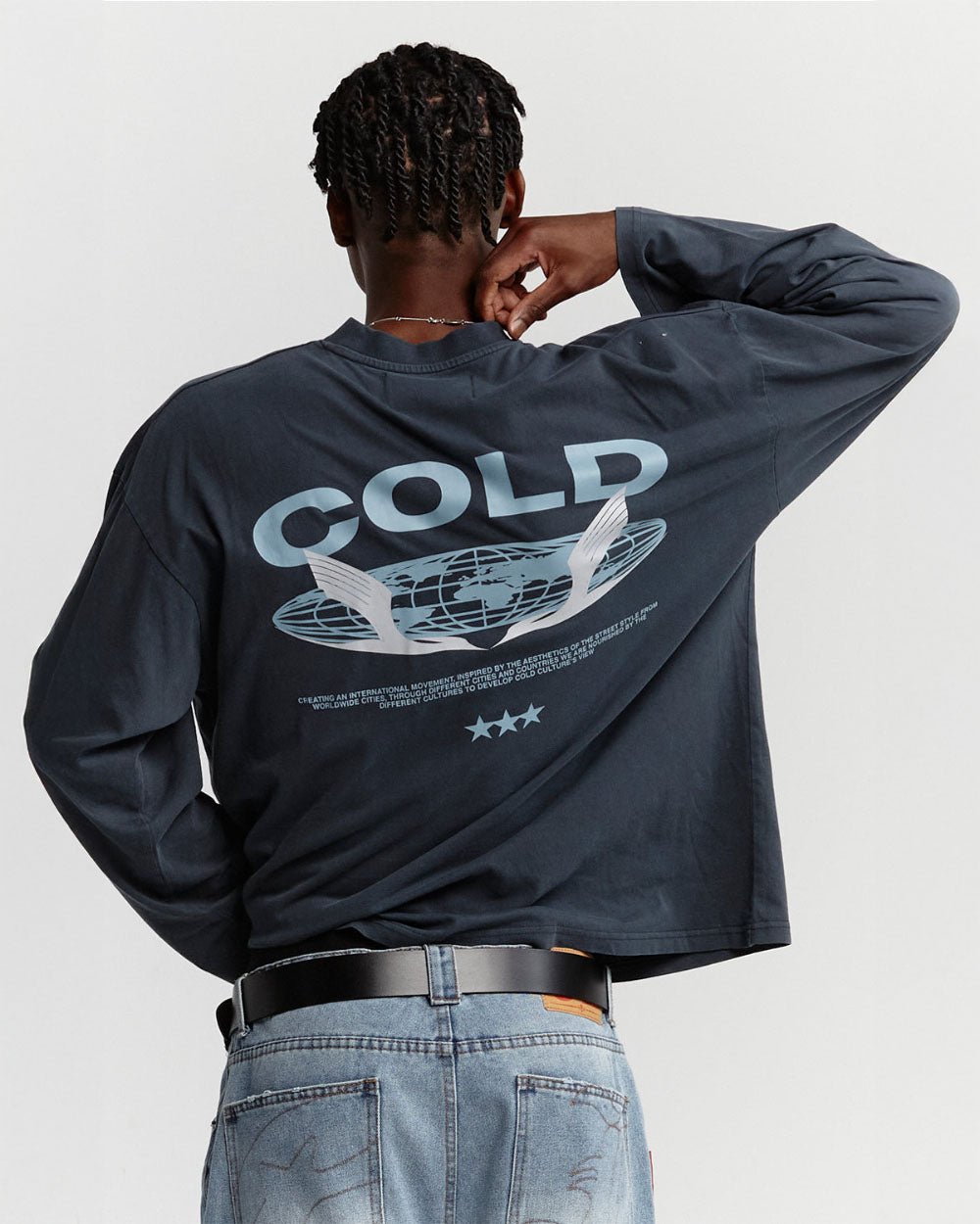 GLOBALIA LONGSLEEVE TEE DARK BLUE - COLD CULTURE