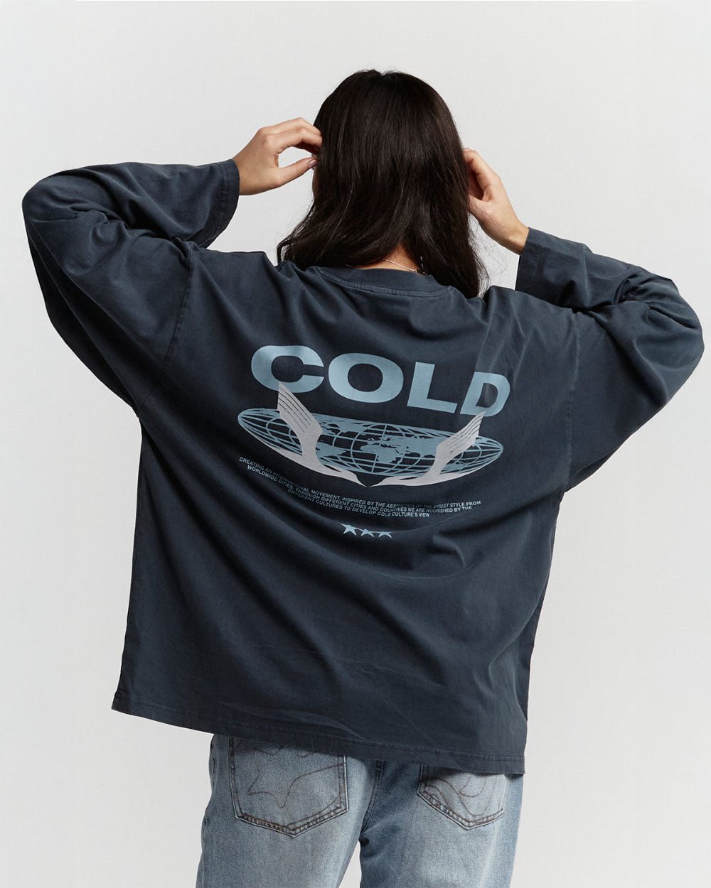 GLOBALIA LONGSLEEVE TEE DARK BLUE - COLD CULTURE