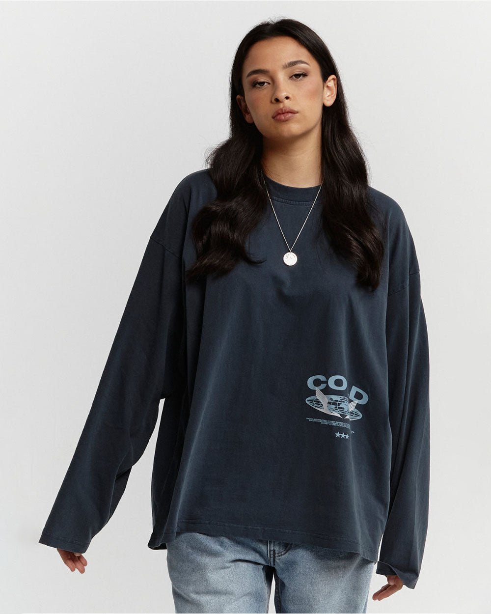 GLOBALIA LONGSLEEVE TEE DARK BLUE - COLD CULTURE