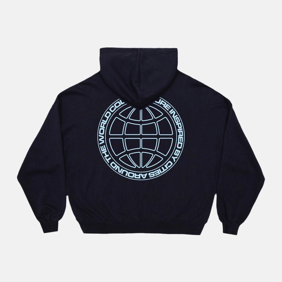 GLOBE HOODIE BLUE OCEAN - Cold Culture