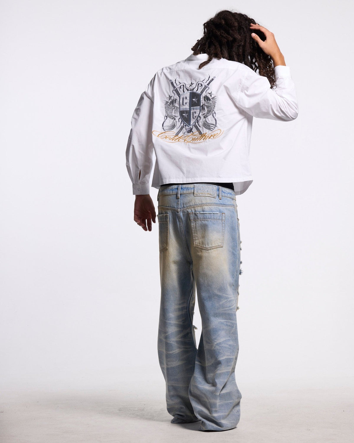 GLYPH LONGSLEEVE SHIRT WHITE - Cold Culture