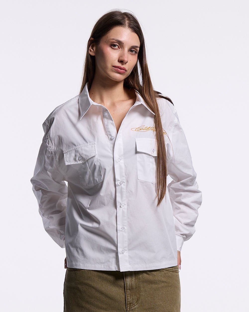 GLYPH LONGSLEEVE SHIRT WHITE - Cold Culture