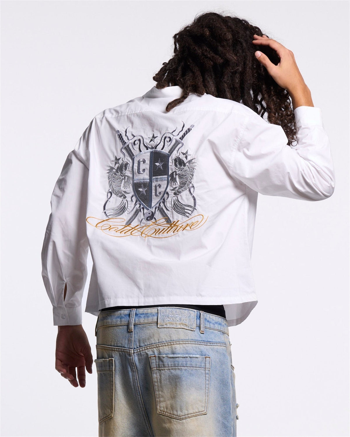 GLYPH LONGSLEEVE SHIRT WHITE - Cold Culture