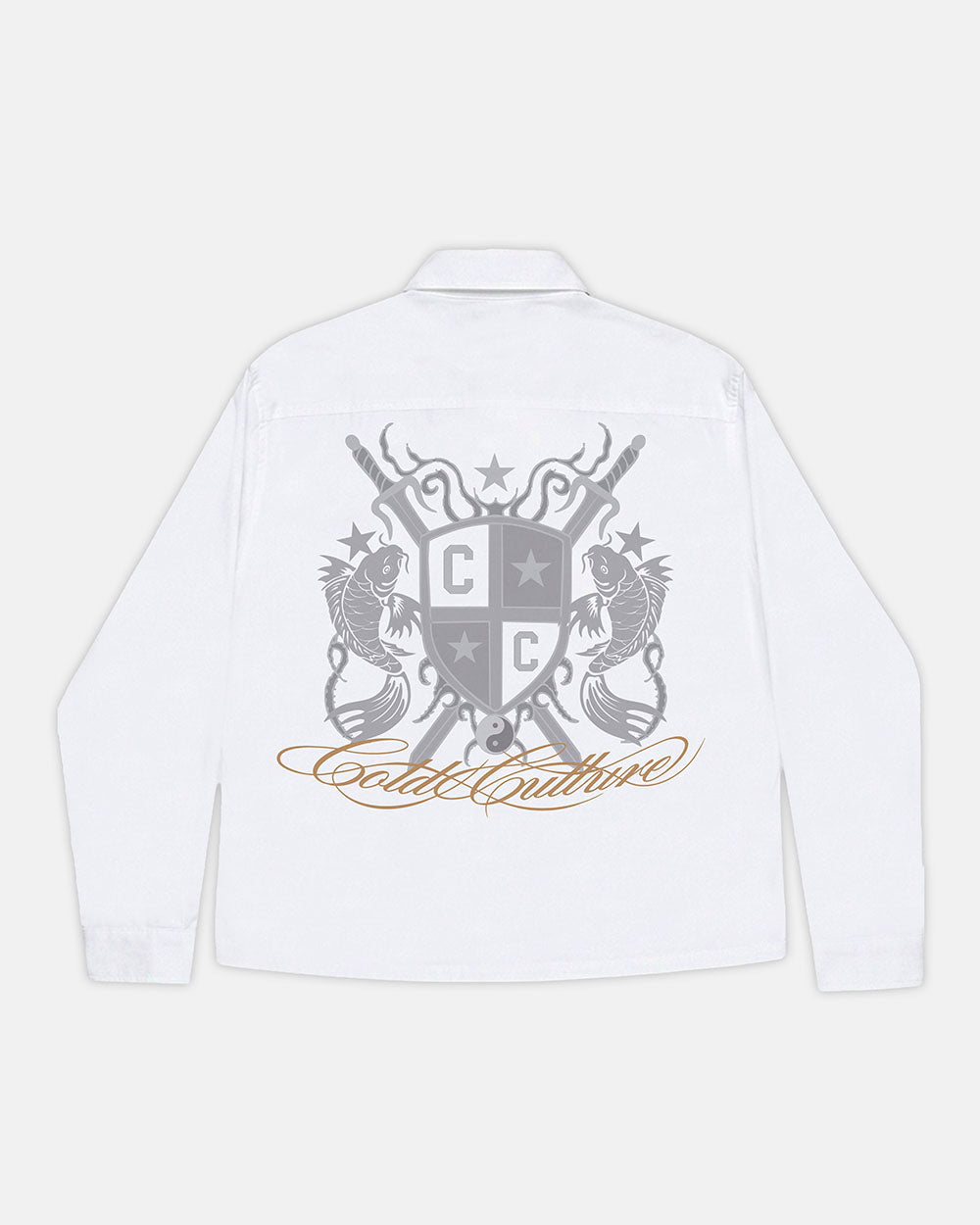 GLYPH LONGSLEEVE SHIRT WHITE - Cold Culture
