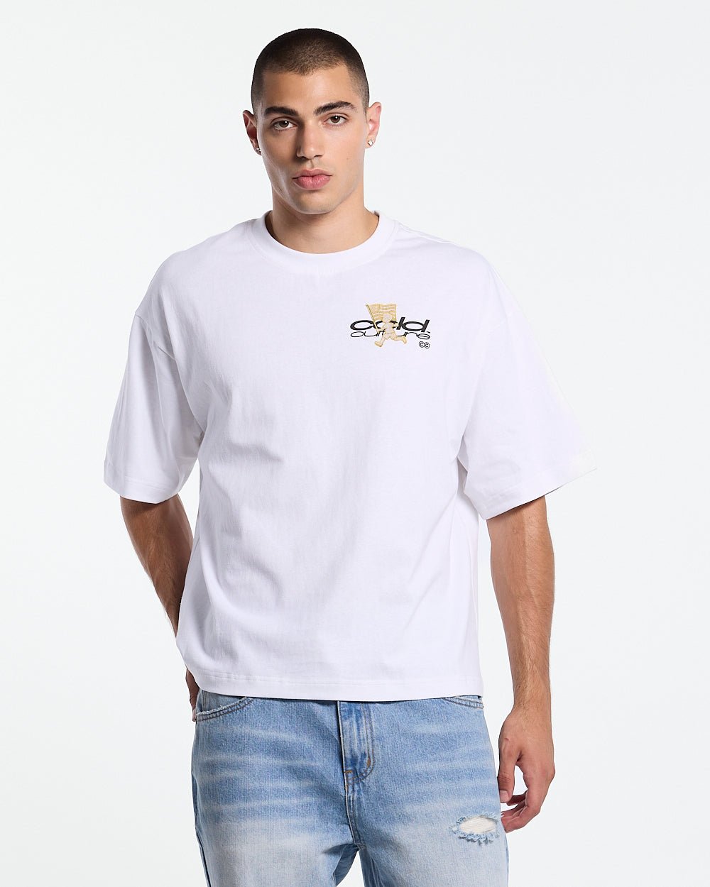 GOLD PARADE TEE WHITE - Cold Culture