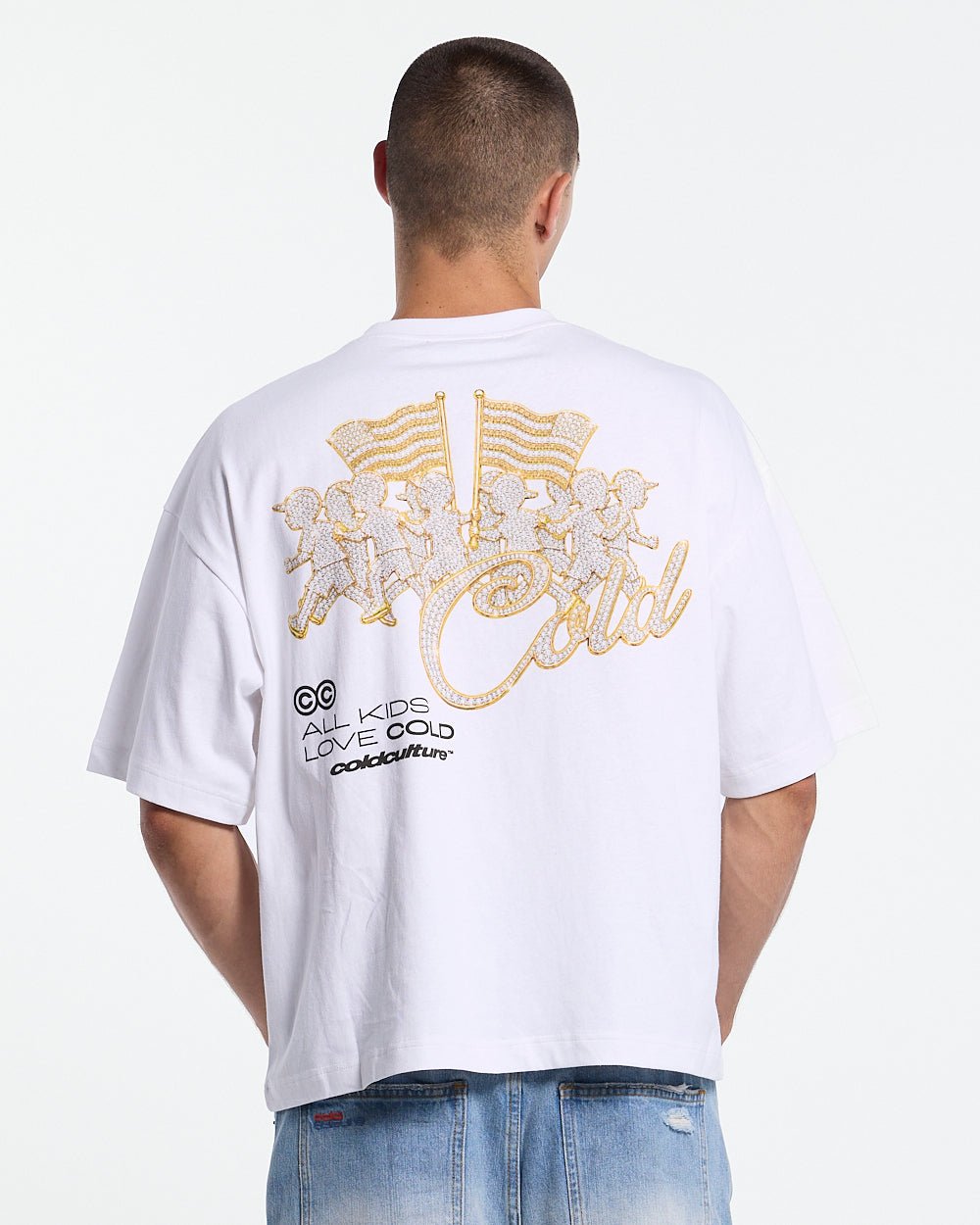 GOLD PARADE TEE WHITE - Cold Culture