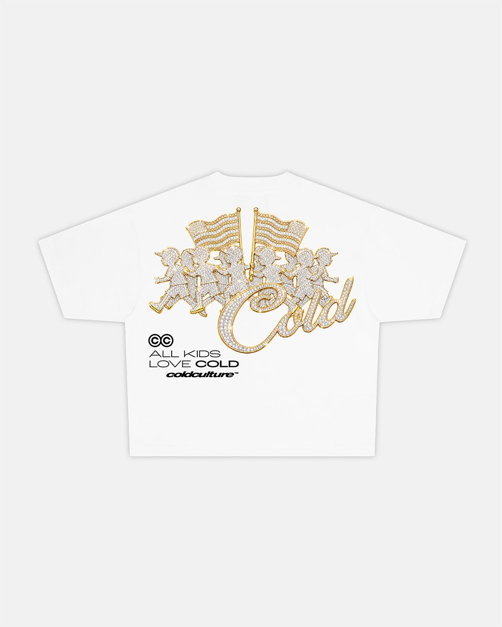 GOLD PARADE TEE WHITE - Cold Culture