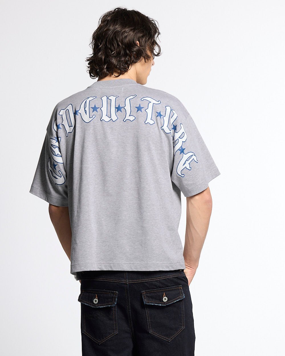 GOTHIC CURVED TEE GREY - Cold Culture
