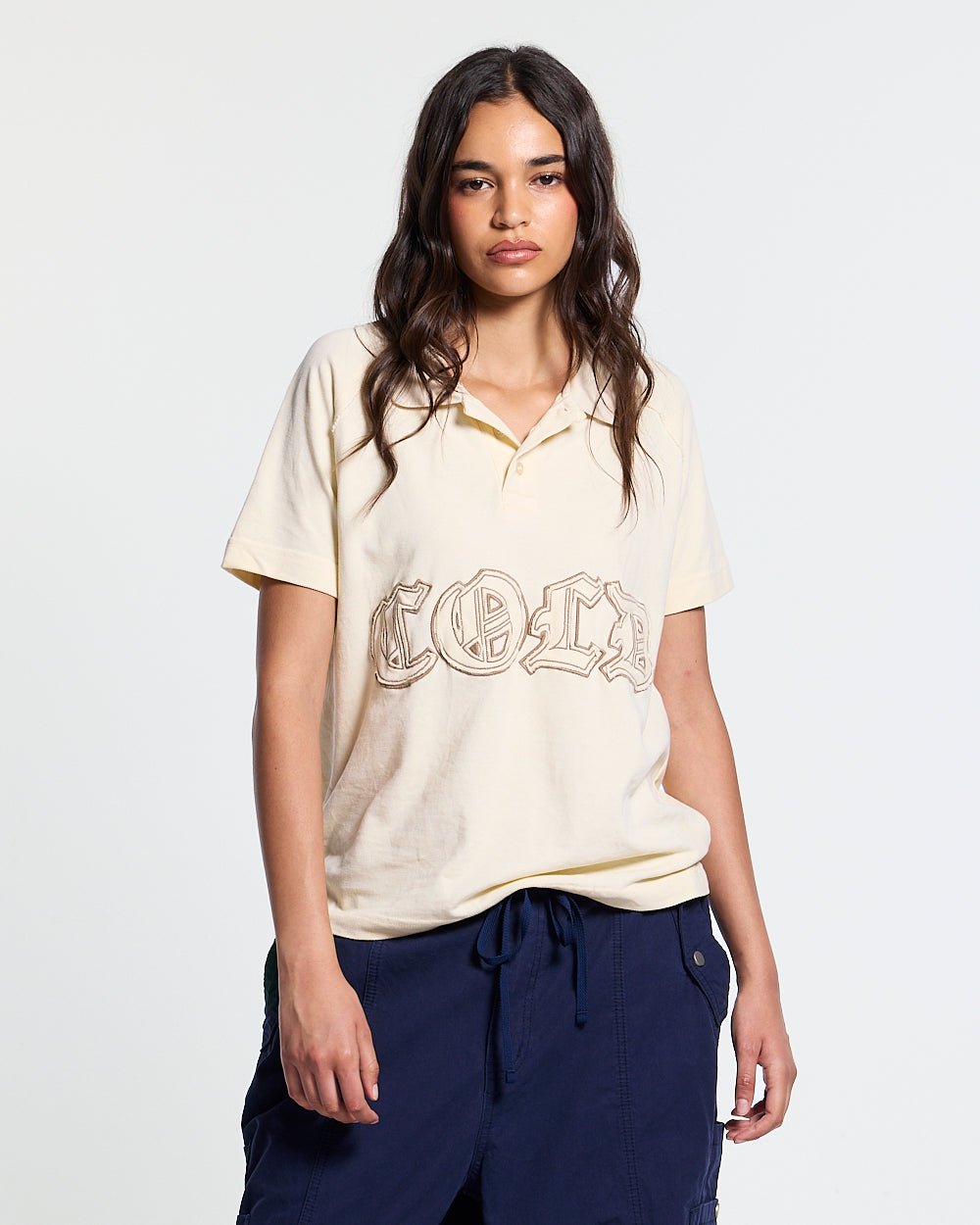 GOTHIC DISTRESSED POLO BEIGE - Cold Culture