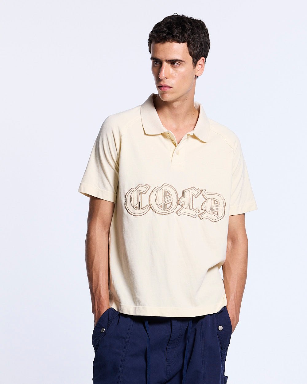 GOTHIC DISTRESSED POLO BEIGE - Cold Culture