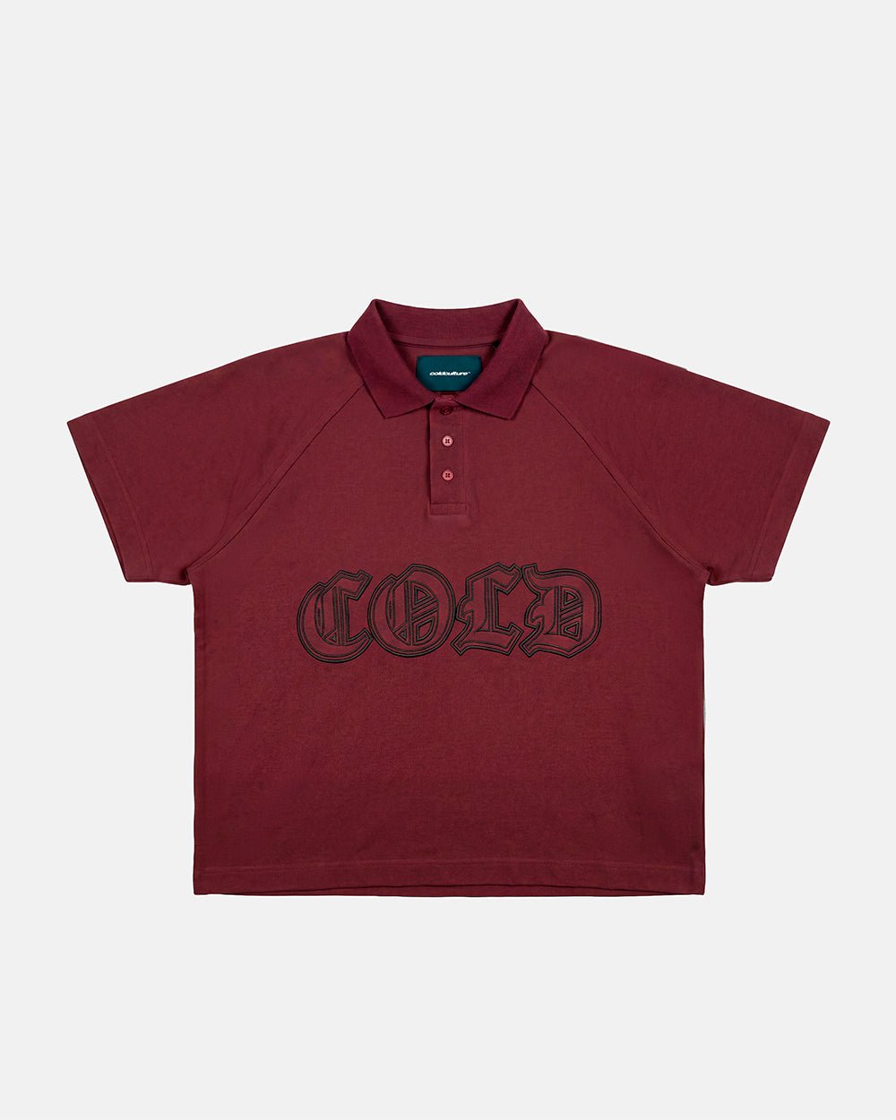 GOTHIC DISTRESSED POLO BURGUNDY - Cold Culture