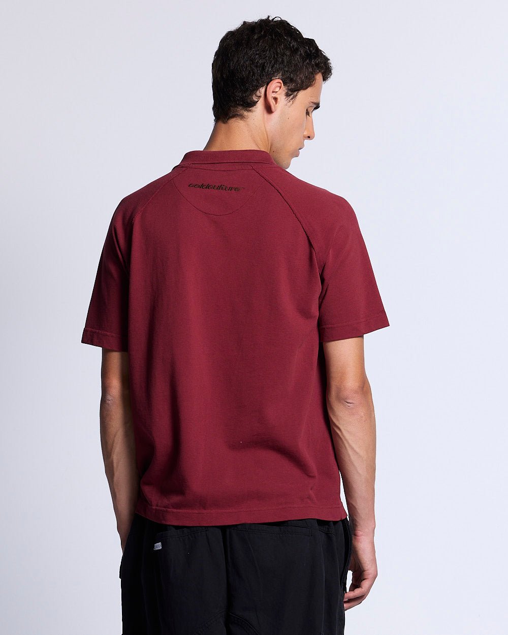GOTHIC DISTRESSED POLO BURGUNDY - Cold Culture