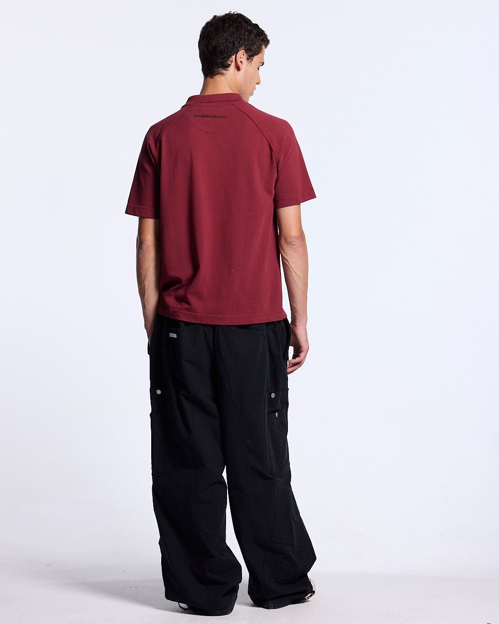 GOTHIC DISTRESSED POLO BURGUNDY - Cold Culture