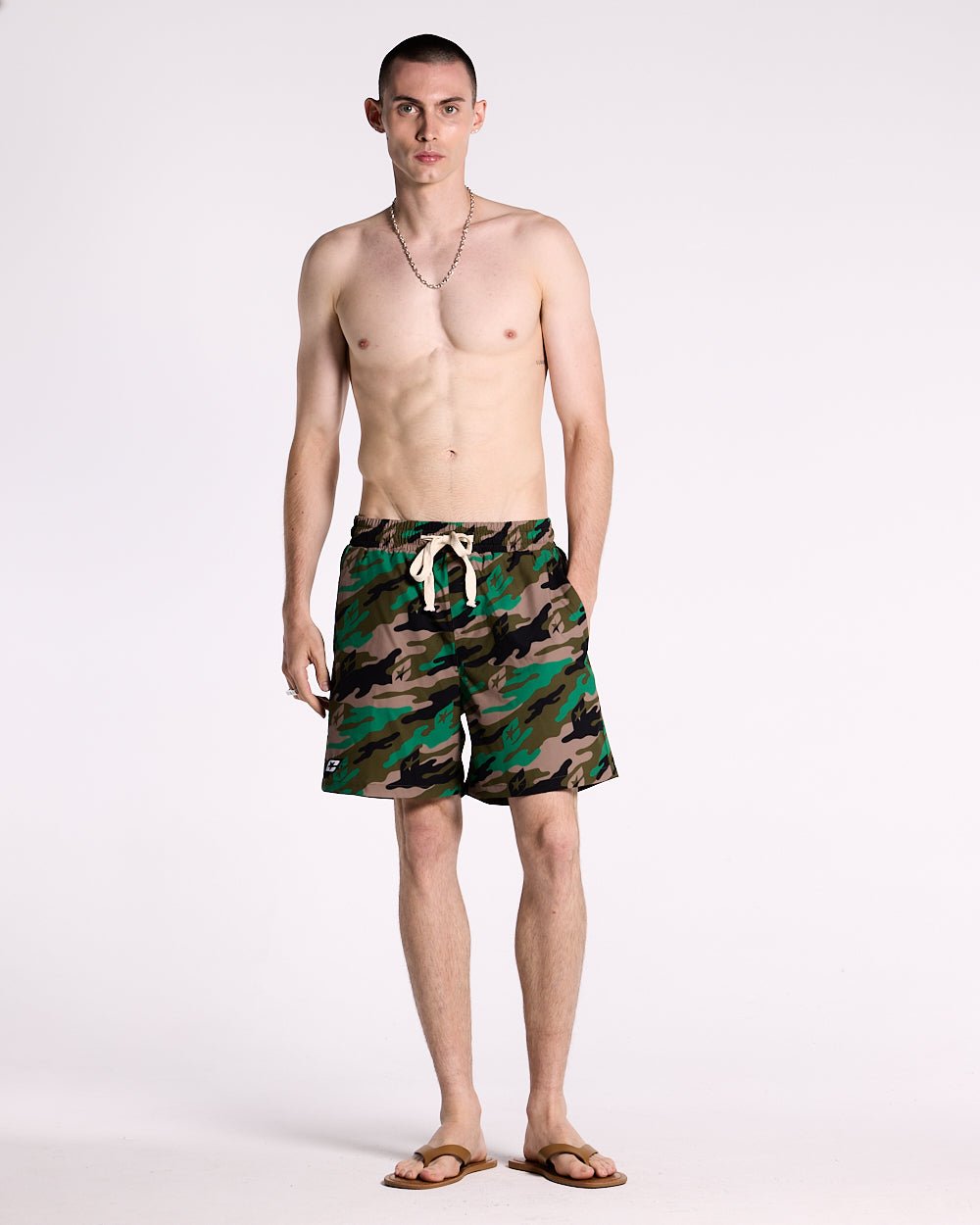 GREEN CAMO SWIM SHORT - COLD CULTURE