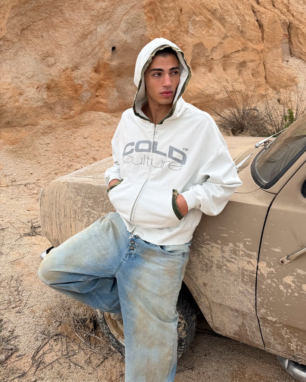 GREY OPS ZIP HOODIE LIGHT GREY - Cold Culture