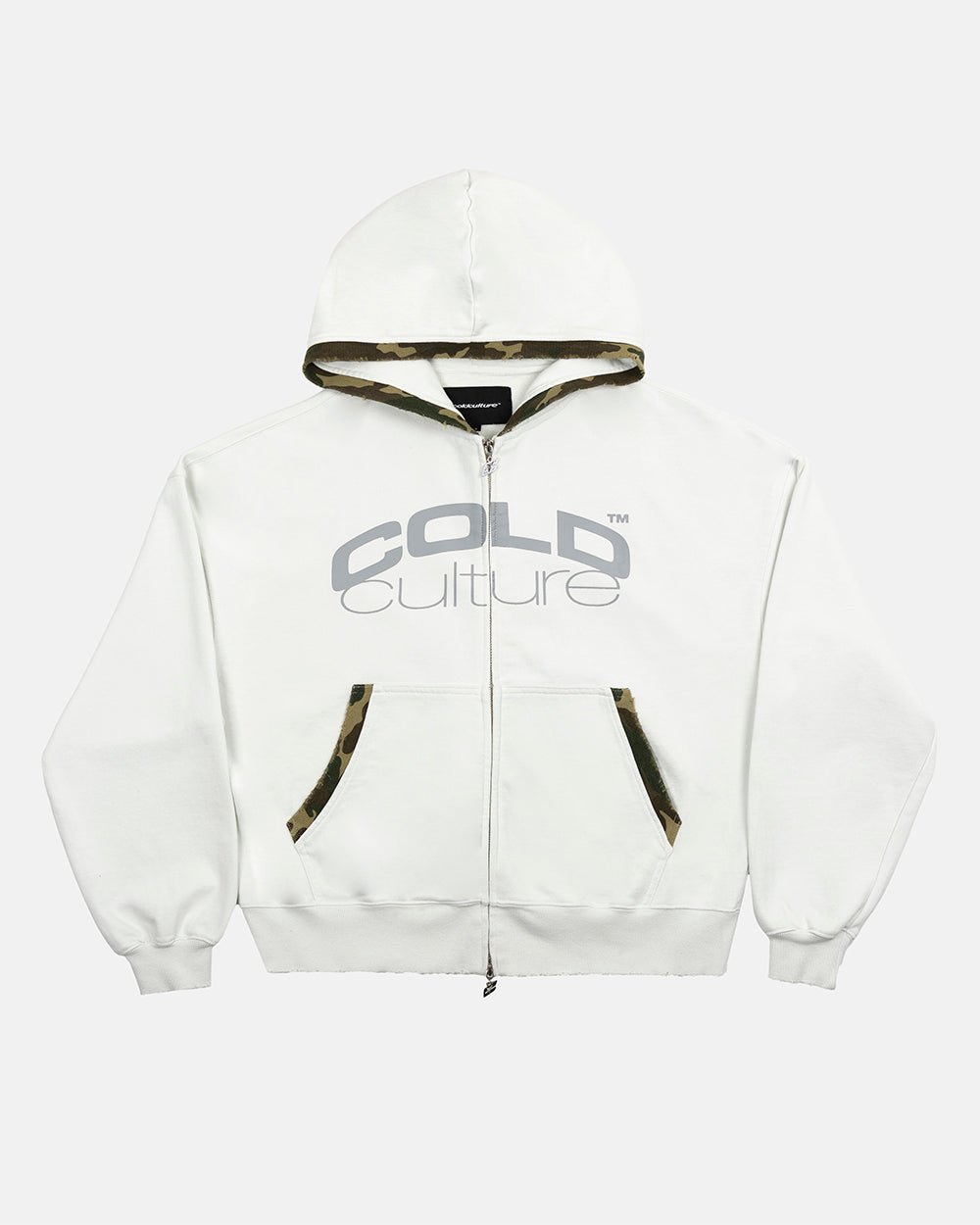 GREY OPS ZIP HOODIE LIGHT GREY - Cold Culture