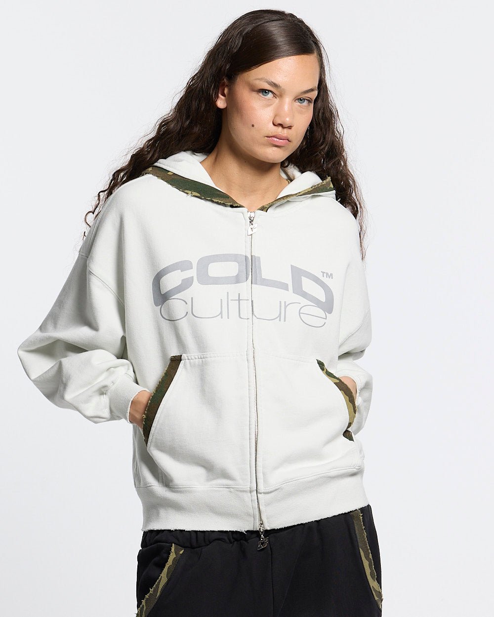GREY OPS ZIP HOODIE LIGHT GREY - Cold Culture