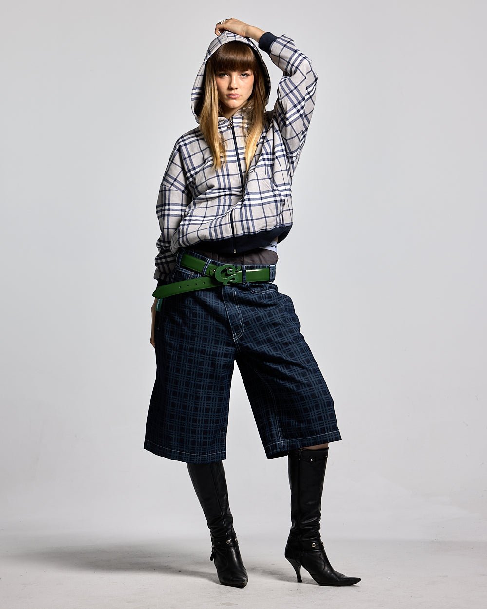 GRID JORTS TARTAN BLUE/GRAY - COLD CULTURE