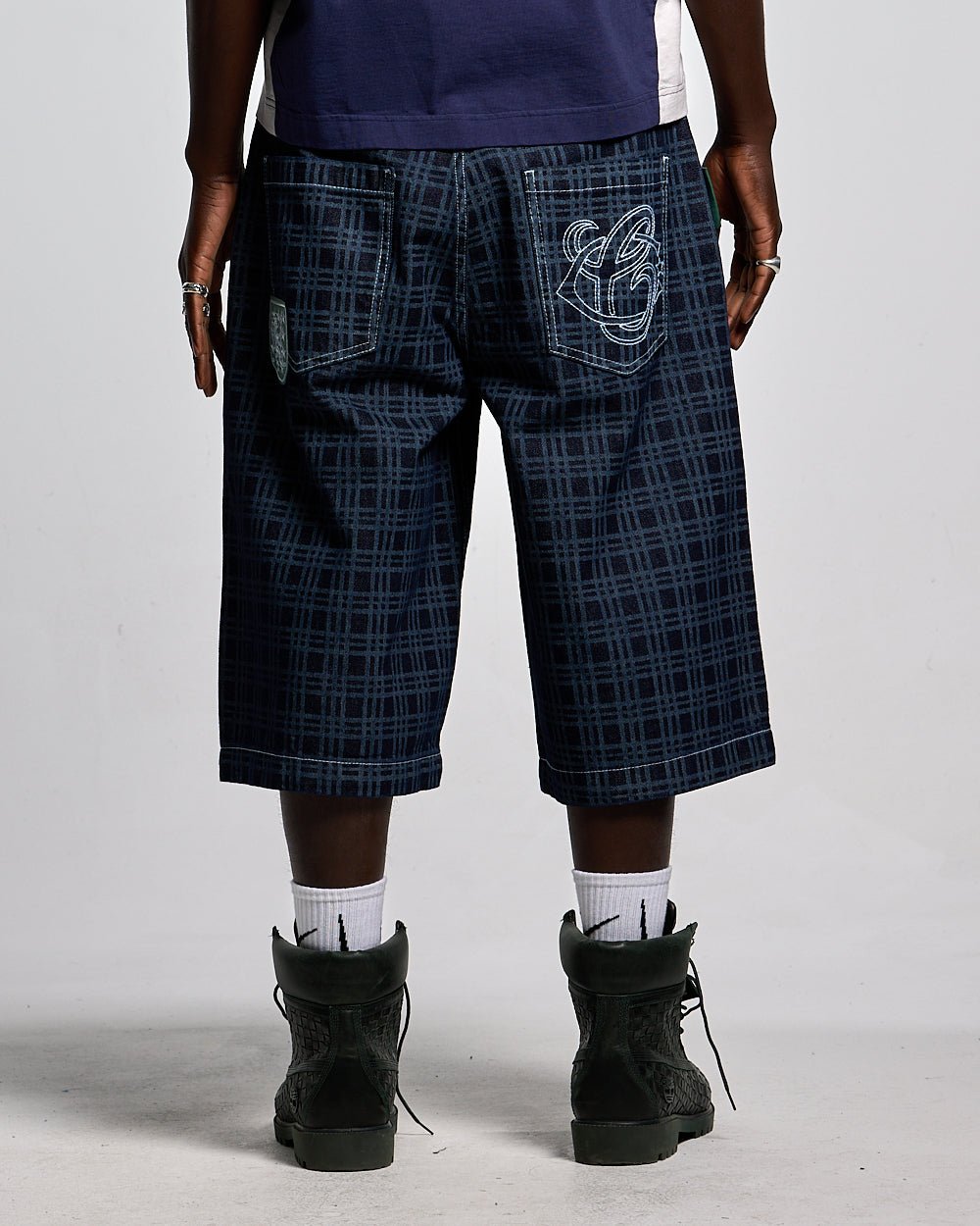 GRID JORTS TARTAN BLUE/GRAY - COLD CULTURE
