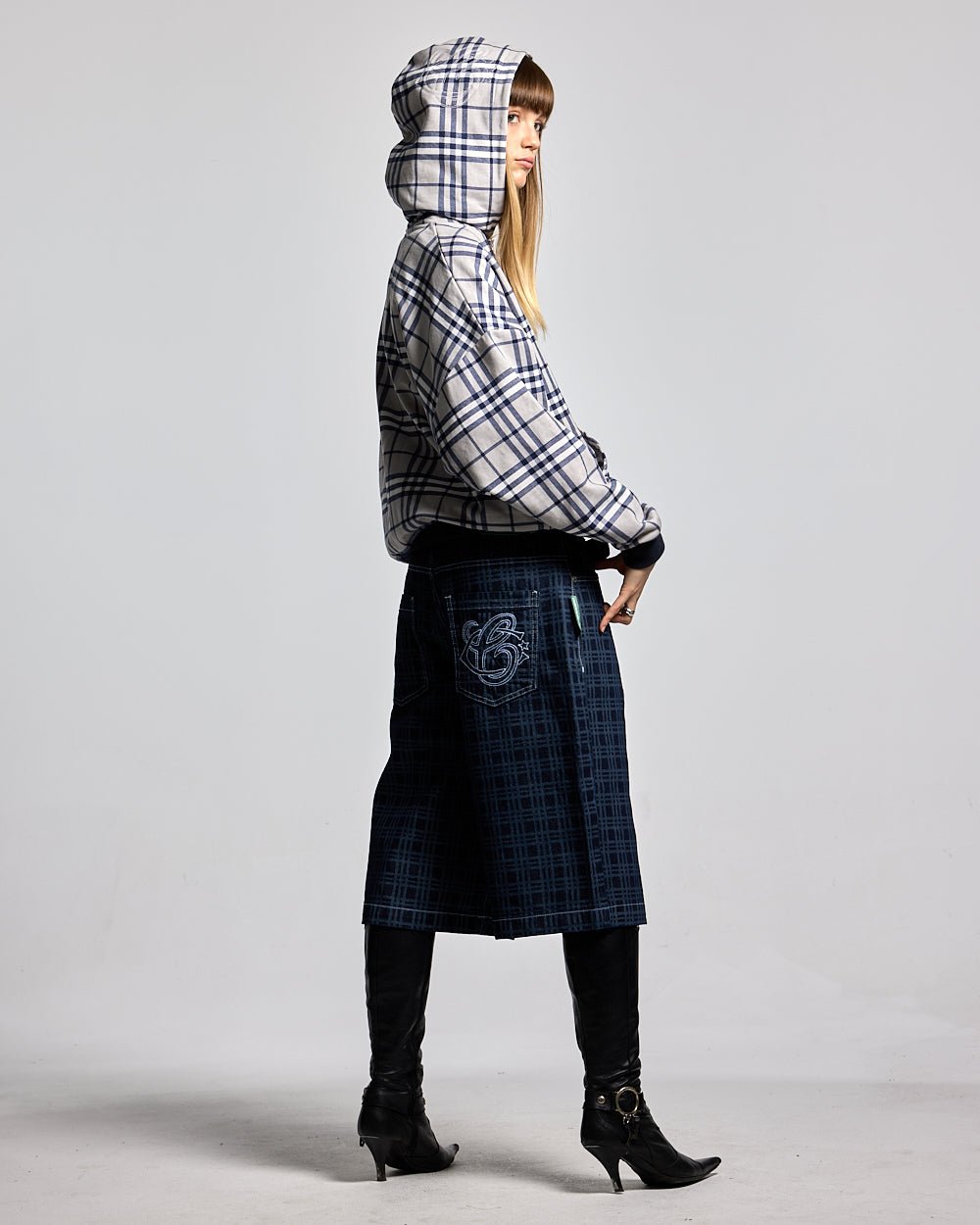 GRID JORTS TARTAN BLUE/GRAY - COLD CULTURE
