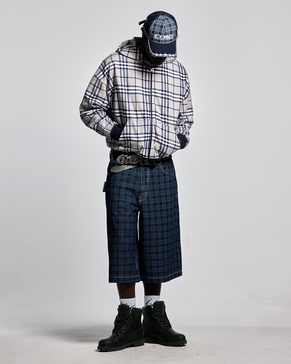 GRID JORTS TARTAN BLUE/GRAY - COLD CULTURE