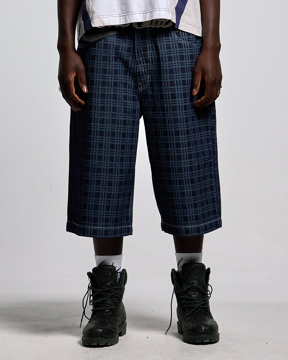 GRID JORTS TARTAN BLUE/GRAY - COLD CULTURE
