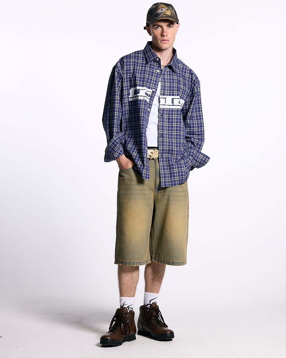 GRID SHIRT TARTAN DARK BLUE/GRAY - COLD CULTURE