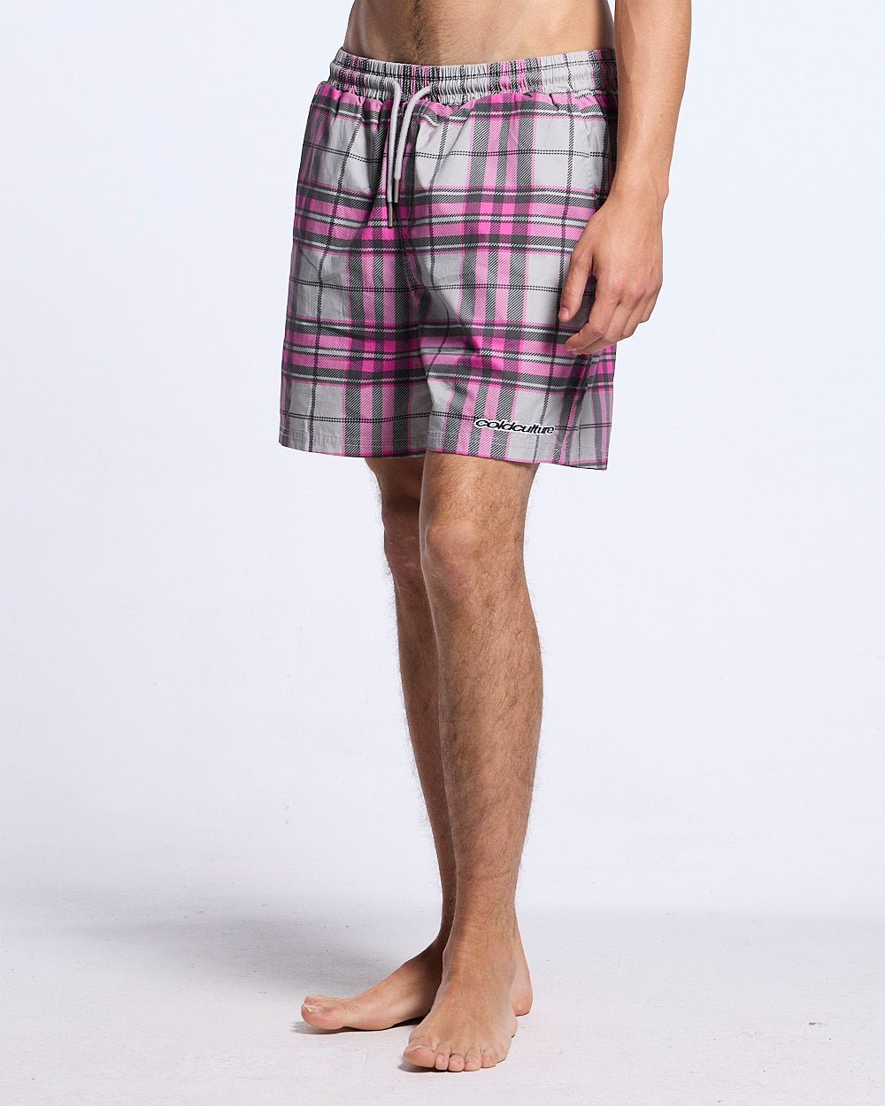 GRID SWIMSHORTS PINK - Cold Culture