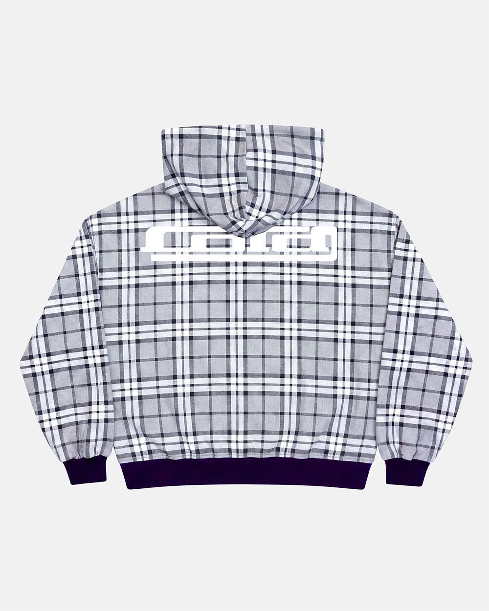 GRID ZIP HOODIE TARTAN DARK BLUE/GREY - Cold Culture