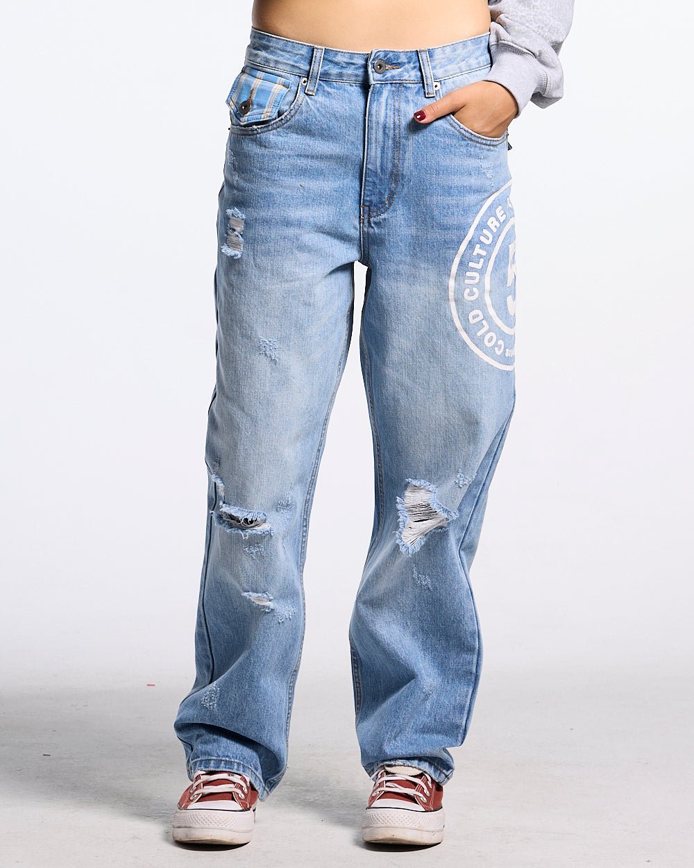 GRUNGE V1 PANTS LIGHT BLUE - Cold Culture