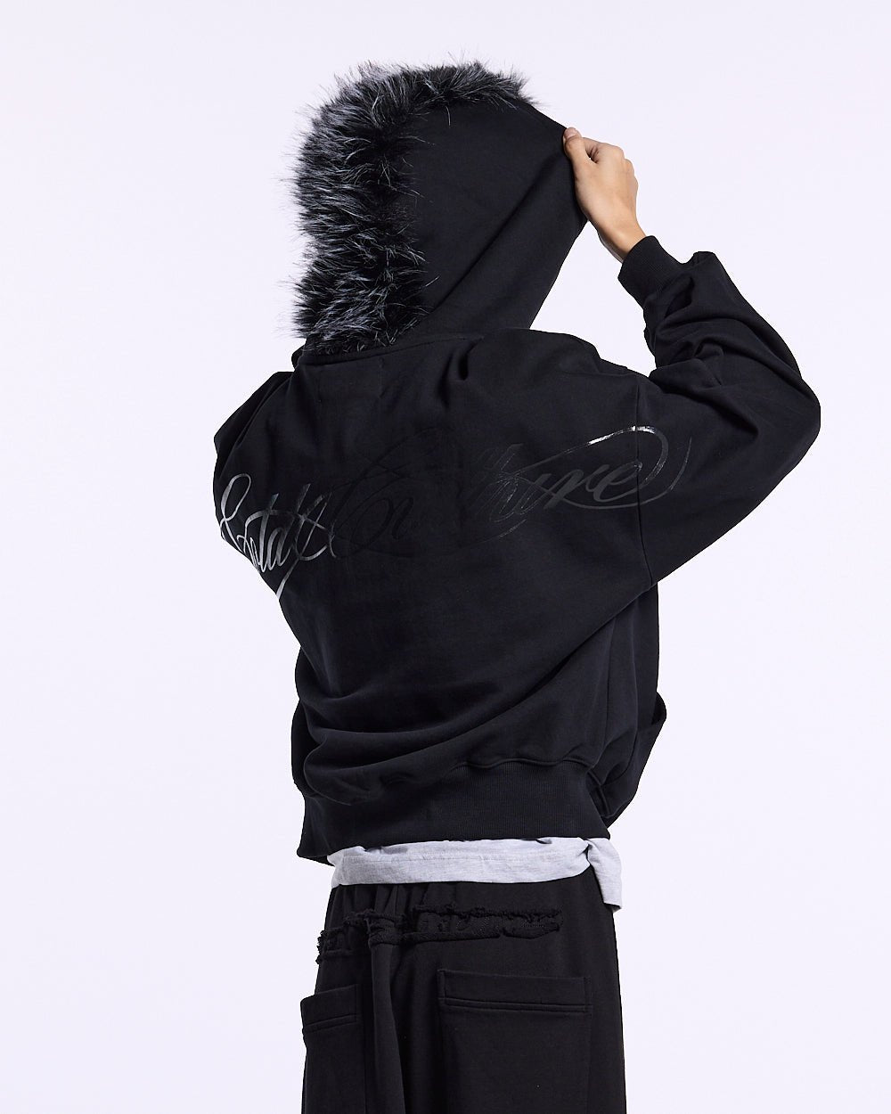 HAIRY HOODIE BLACK - Cold Culture