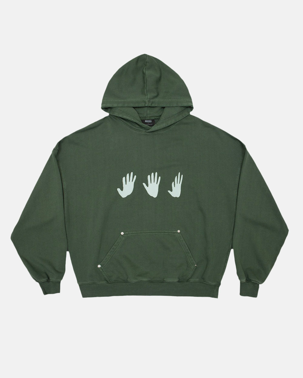 HANDS HOODIE HUNTER GREEN - COLD CULTURE