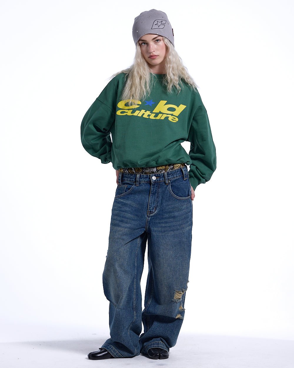 HARPER CREWNECK GREEN & YELLOW - COLD CULTURE