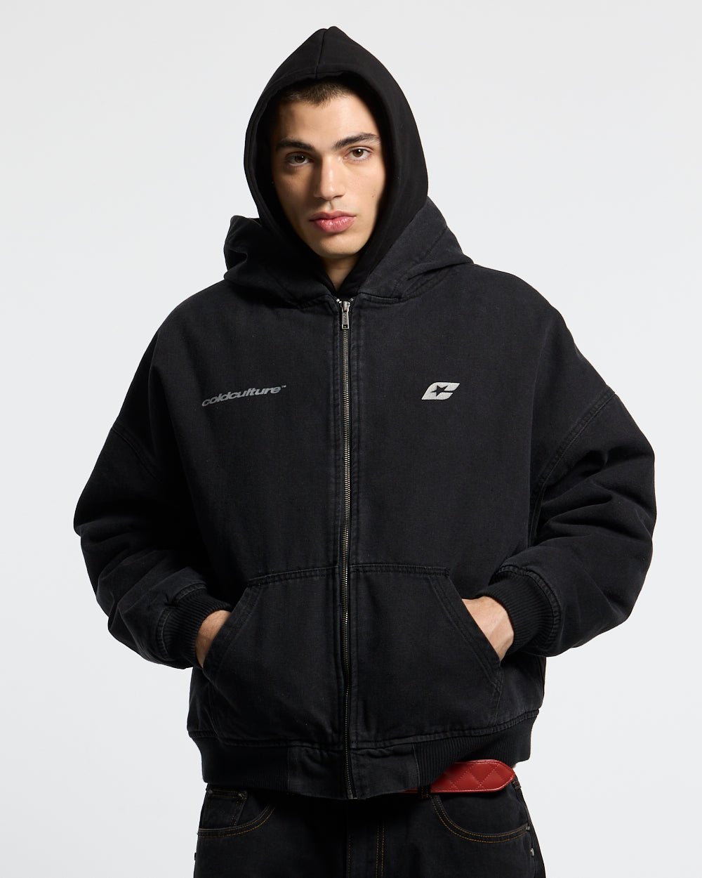 HARPER JACKET FADED BLACK DENIM - Cold Culture