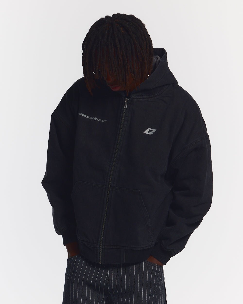 HARPER JACKET FADED BLACK DENIM - COLD CULTURE