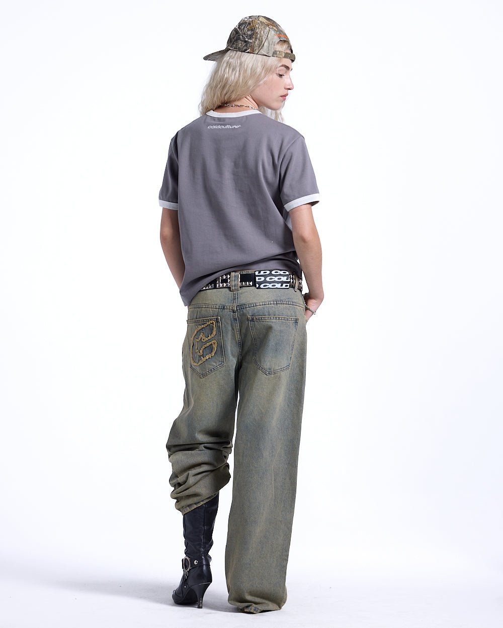 HARPER TEE ASH GREY AND WHITE - COLD CULTURE