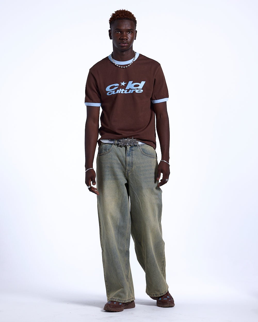 HARPER TEE BROWN AND BLUE - COLD CULTURE