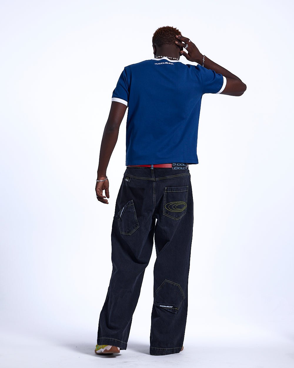 HARPER TEE DARK BLUE AND WHITE - COLD CULTURE