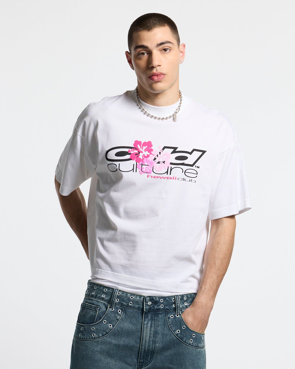 HAWAII CLUB TEE WHITE - Cold Culture