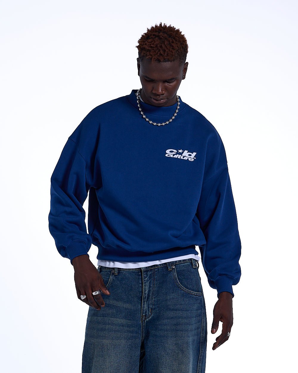 HEART ASHTRAY CREWNECK DARK BLUE - COLD CULTURE