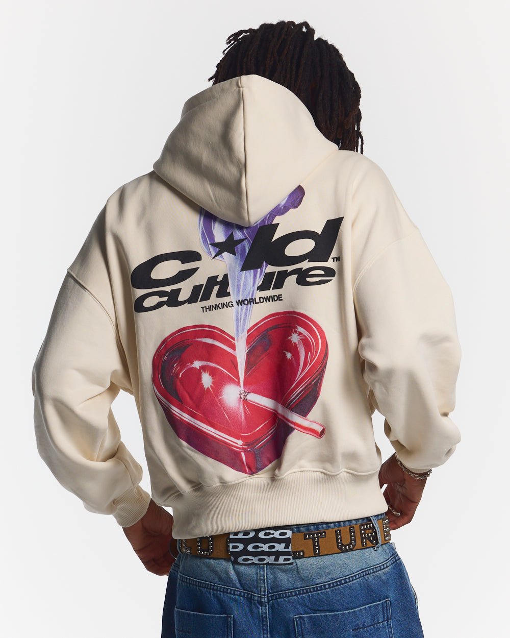 HEART ASHTRAY HOODIE GREY - COLD CULTURE