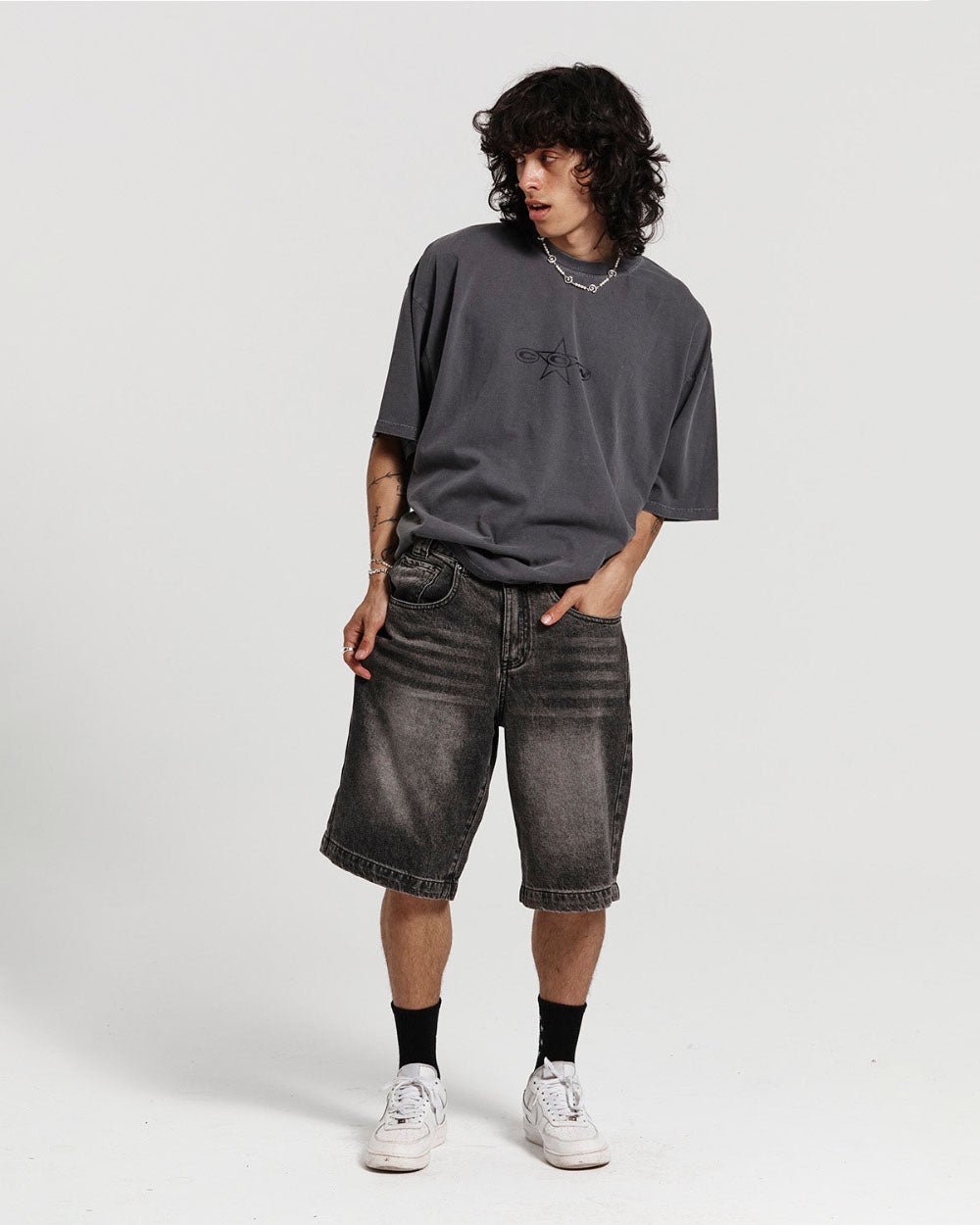 HEIGHTS V2 SHORTS HEAVY GREY DENIM - COLD CULTURE