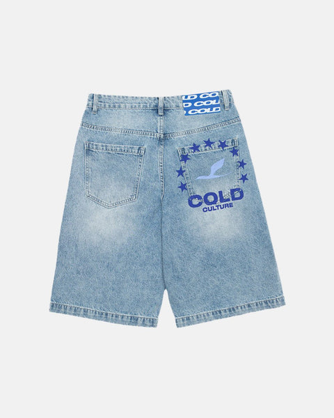 パンツ coldculture jorts STRIPE FADE JORTS WHITE