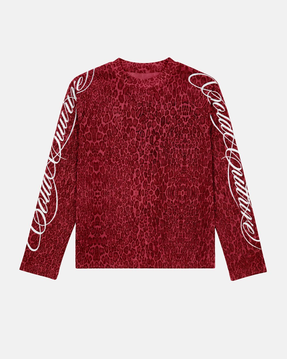 HIDDEN CHEETAH LONGSLEEVE BURGUNDY - Cold Culture