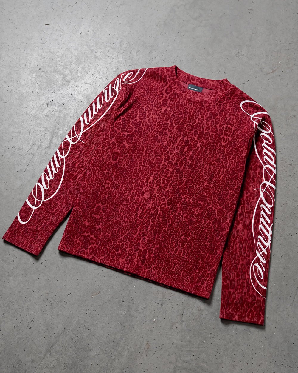 HIDDEN CHEETAH LONGSLEEVE BURGUNDY - Cold Culture