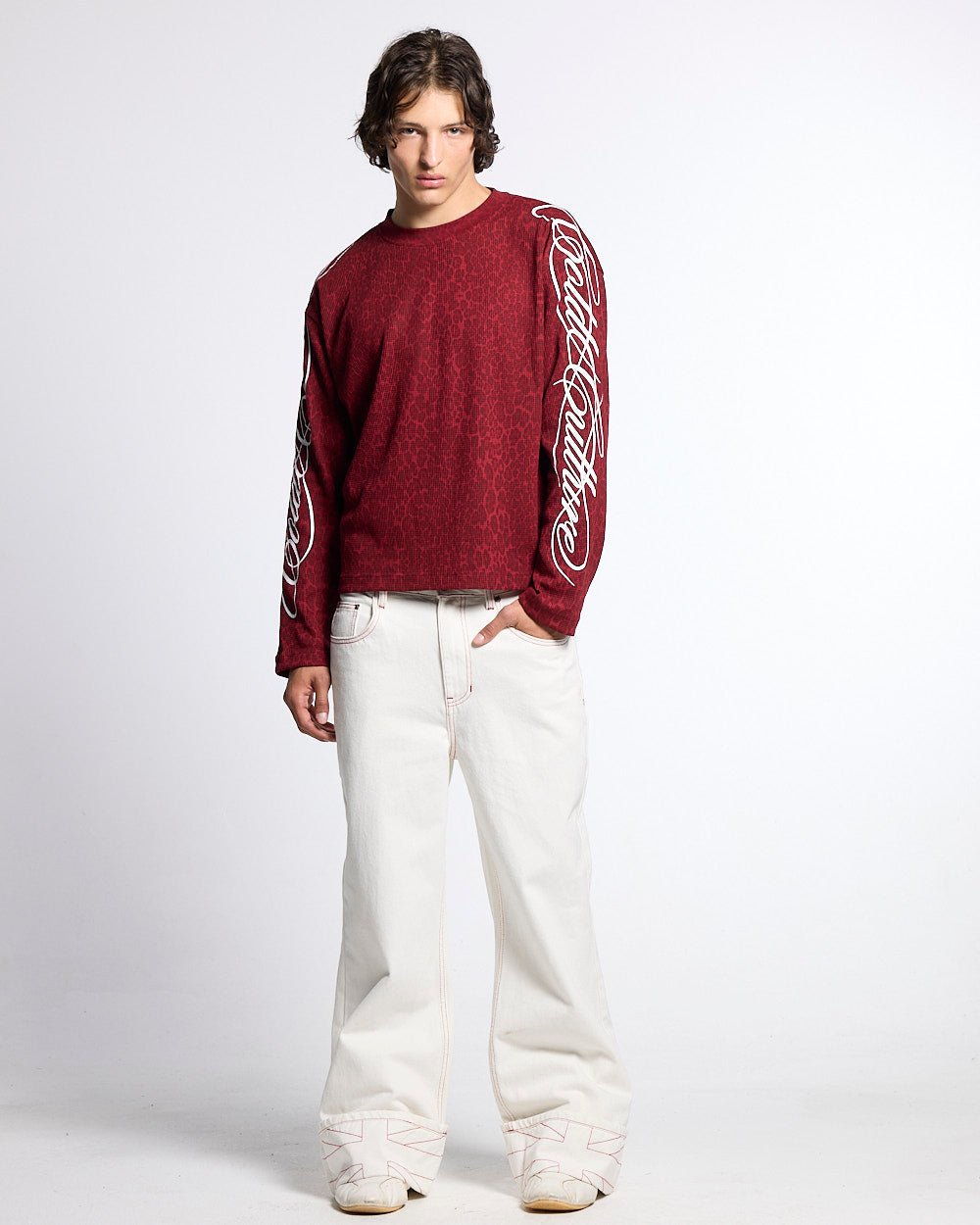 HIDDEN CHEETAH LONGSLEEVE BURGUNDY - Cold Culture