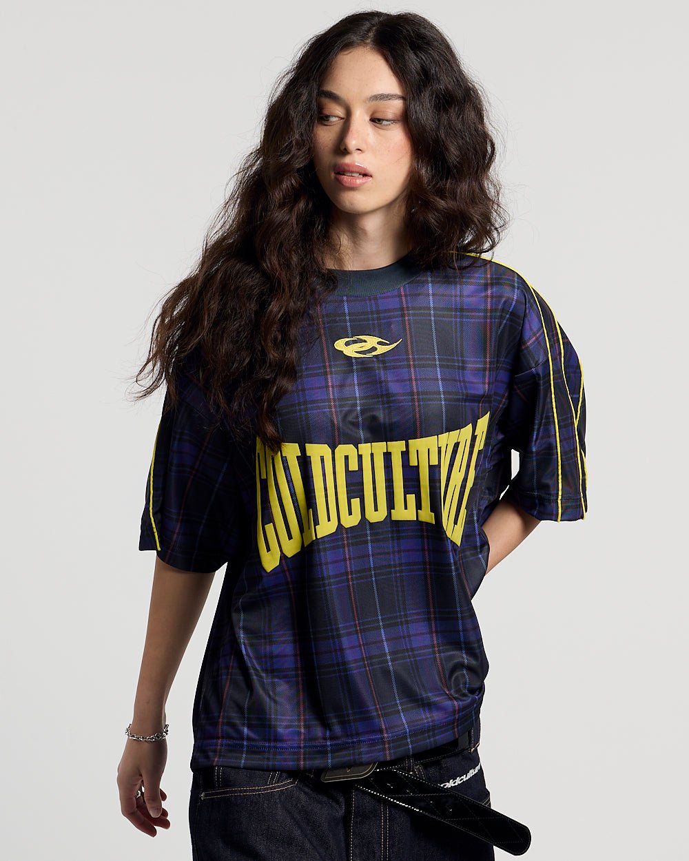 HIGHLANDS PLAID TEE DARK BLUE - Cold Culture