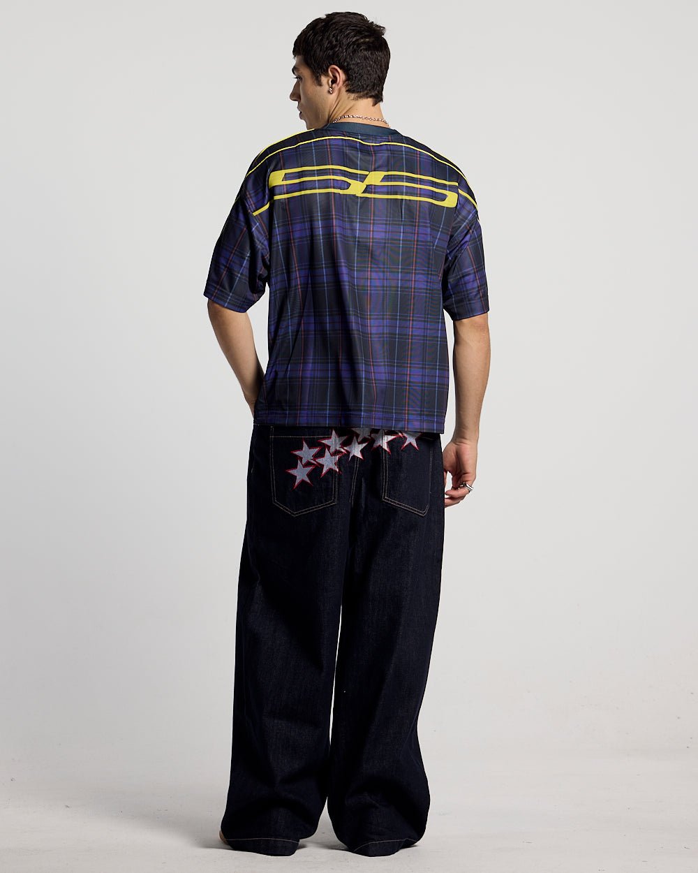 HIGHLANDS PLAID TEE DARK BLUE - Cold Culture