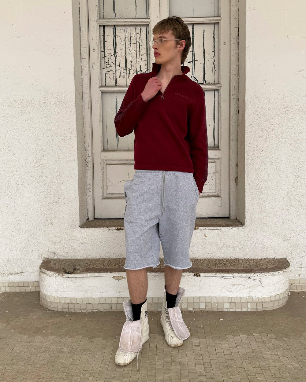 HIGHWAY QUARTER ZIP KNIT BURGUNDY - Cold Culture